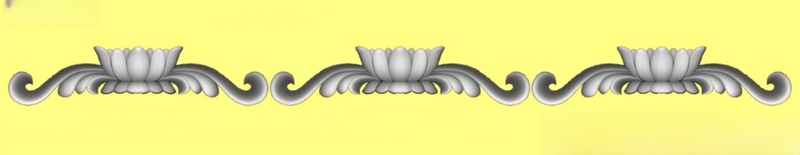 Mix - MIX-83 Decorative Floral Crown Molding 3D Relief Model